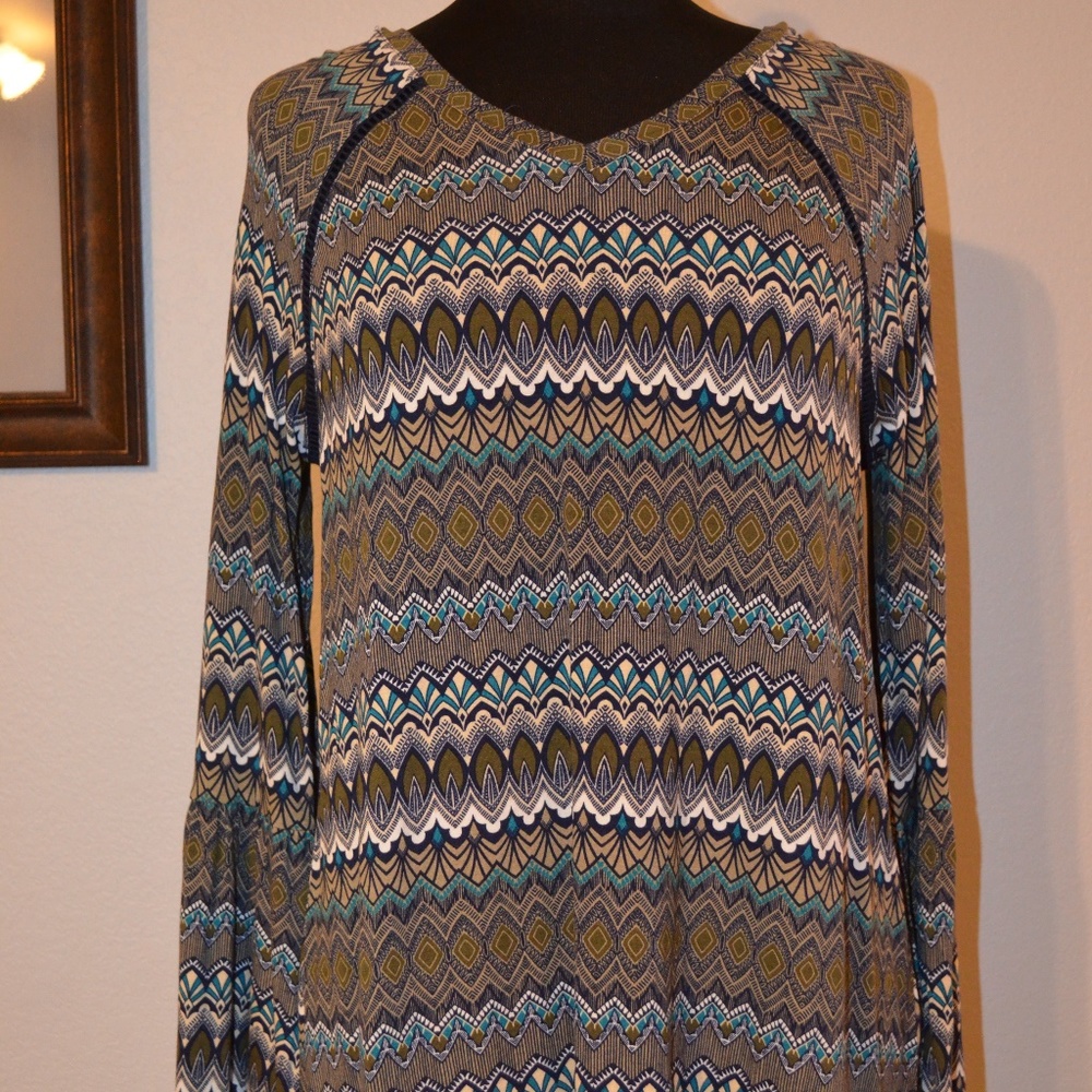 BLOUSE BOHO Size M Medium Cato Long Sleeve  B1